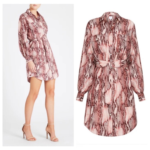 New! Current/Elliott The Carmel Dress in Peach Whip Python NWT 33496 - Picture 1 of 16